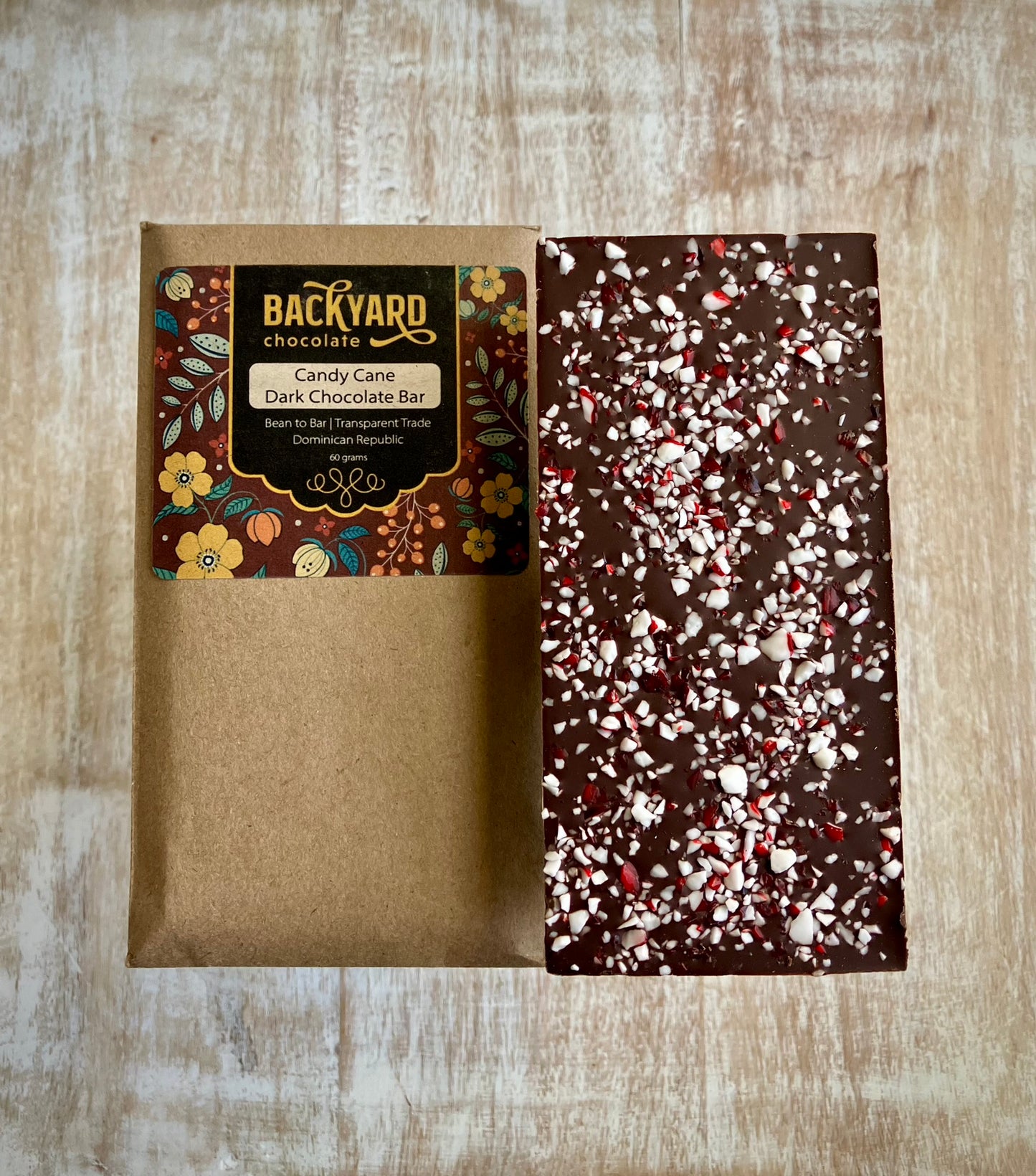 Candy Cane Dark Chocolate Bar